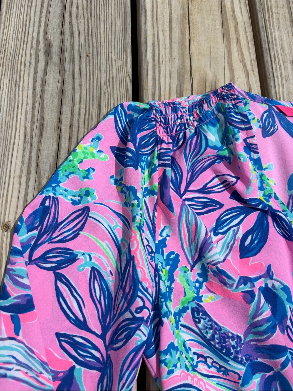 Lilly Pulitzer Cristiana long Sleeve Floral Ruffle Mini Dress Smocked Size 8 - Picture 4 of 11